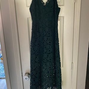 ASTR Lace Midi Dress - Forest Green